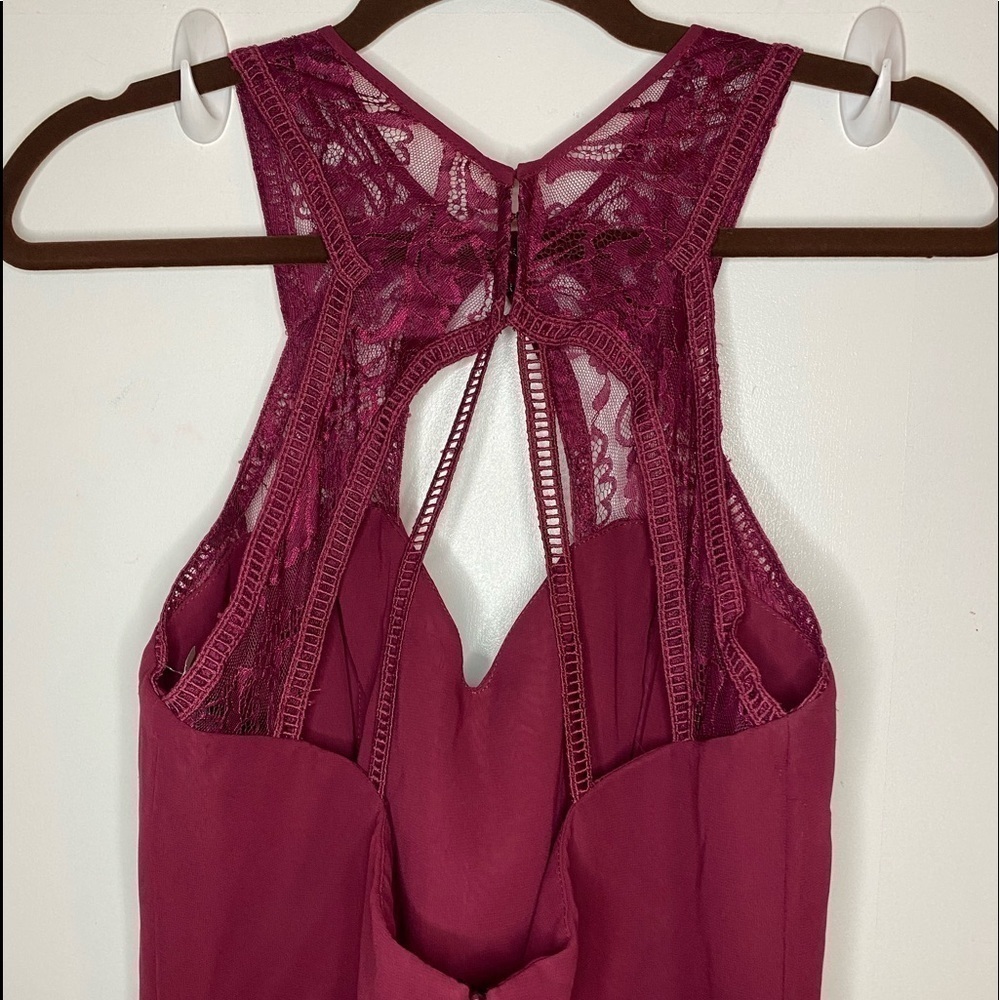 Hayley Paige Occasions Lace & Chiffon Halter Gown - Picture 6 of 8